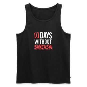 Humorous Sarcasm Motif Design - Men's Premium Organic Tank Top - black - Front - AI Model Male 178 light (178cm)