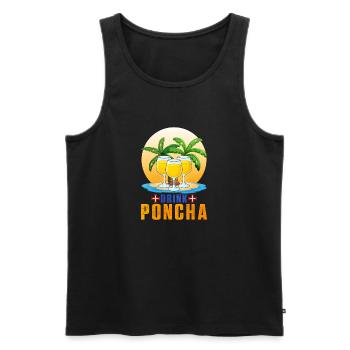 Tropical Drink Poncha Madeira - Men's Premium Organic Tank Top - black - Front - AI Model Male 178 light (178cm)