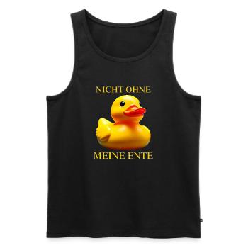 Canard en caoutchouc PAS SANS MON CANARD - Débardeur bio Premium Homme - noir - Devant - AI Model Male 178 light (178cm)