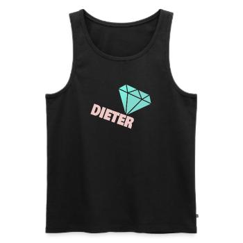 Funkelnder Diamant mit Dieter - Männer Premium Bio Tank Top - Schwarz - Vorne - AI Model Male 178 light (178cm)