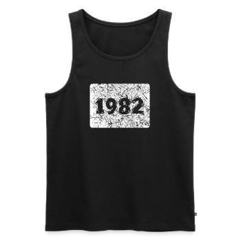 Retro year 1982 with demolition design - Men's Premium Organic Tank Top - black - Front - Michal (187cm)