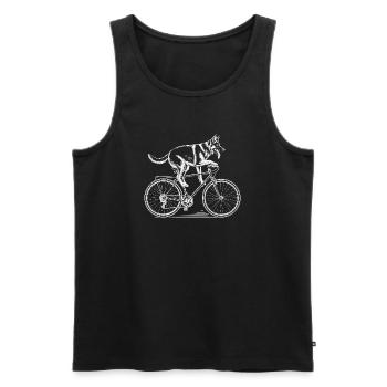 German Shepherd Dog Driving Bicycle - Men's Premium Organic Tank Top - black - Front - AI Model Male 178 light (178cm)
