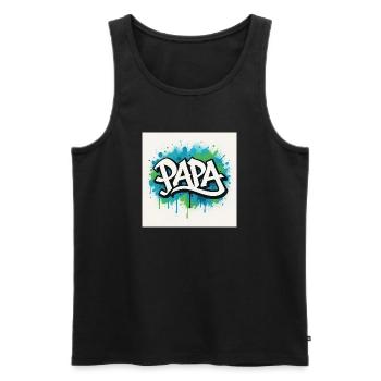 Graffiti Style Dad Illustration - Men's Premium Organic Tank Top - black - Front - Michal (187cm)