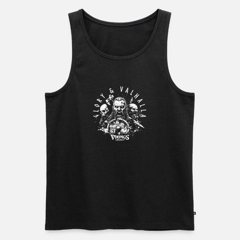 Glory & Valhalla - Männer Premium Bio Tank Top - Schwarz