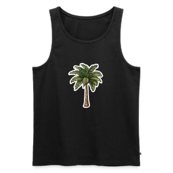 Palm tree - Men's Premium Organic Tank Top - black - Front - Michal (187cm)