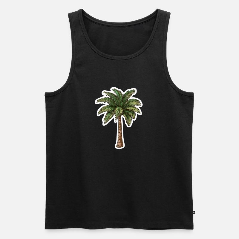 Palme - Männer Premium Bio Tank Top - Schwarz