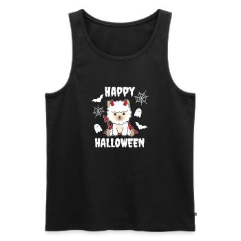 Costume de diable d'Halloween en alpaga - Débardeur bio Premium Homme - noir - Devant - Michal (187cm)