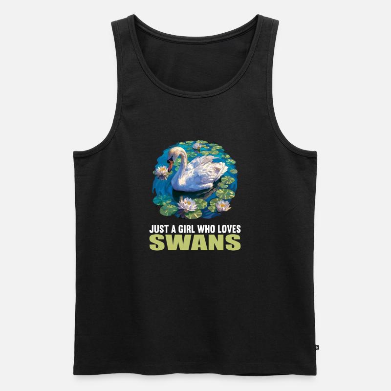 Schwäne Schwan - Männer Premium Bio Tank Top - Schwarz