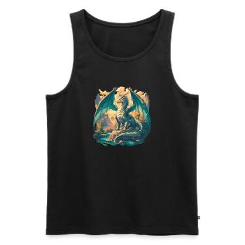 Dragon Dragon - Débardeur bio Premium Homme - noir - Devant - AI Model Male 178 light (178cm)