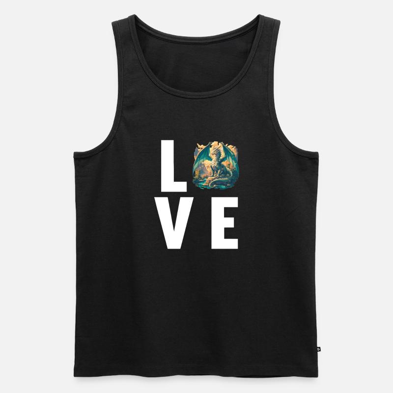 Drachen Drache - Männer Premium Bio Tank Top - Schwarz