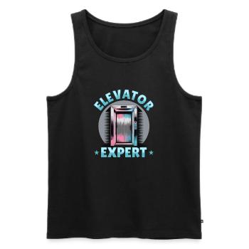 Elevator toddler & kids - Männer Premium Bio Tank Top - Schwarz - Vorne - Michal (187cm)