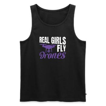 Real Girls fly Drones - Men's Premium Organic Tank Top - black - Front - AI Model Male 178 light (178cm)