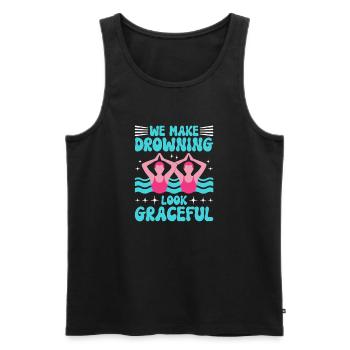 Synchronschwimmen Kunstschwimmen Wassersport - Männer Premium Bio Tank Top - Schwarz - Vorne - Michal (187cm)