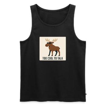 Cool Moose with Sunglasses and Text - Men's Premium Organic Tank Top - black - Front - AI Model Male 178 light (178cm)