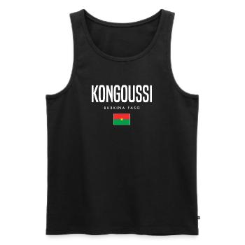 Kongoussi Burkina Faso - Men's Premium Organic Tank Top - black - Front - AI Model Male 178 light (178cm)