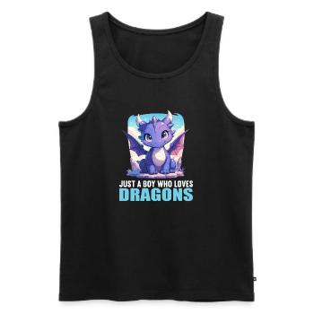 Dragon Dragon - Débardeur bio Premium Homme - noir - Devant - AI Model Male 178 light (178cm)