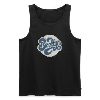 Vintage Brooklyn Typography - Men's Premium Organic Tank Top - black - Front - Michal (187cm)