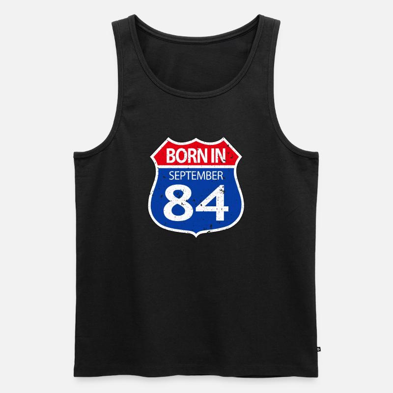 Born_in_September_84 - Männer Premium Bio Tank Top - Schwarz