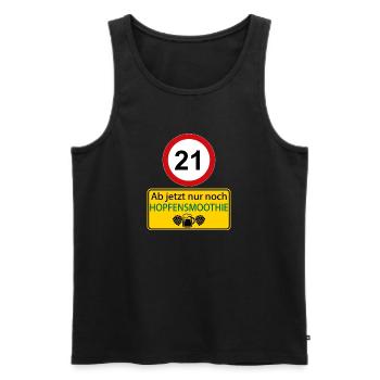 21 Ab jetzt nur noch Hopfensmoothie - Männer Premium Bio Tank Top - Schwarz - Vorne - AI Model Male 178 light (178cm)