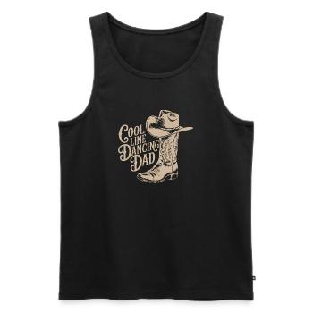 Line dancing dad cowboy hat style decoration - Men's Premium Organic Tank Top - black - Front - AI Model Male 178 light (178cm)