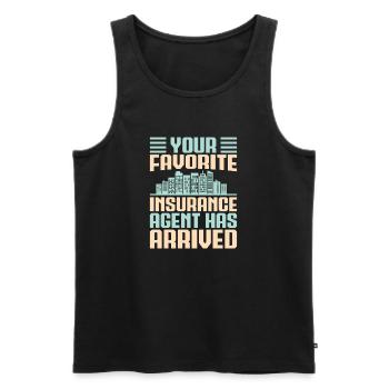 Agent d'assurance Votre favori est arrivé drôle - Débardeur bio Premium Homme - noir - Devant - Michal (187cm)