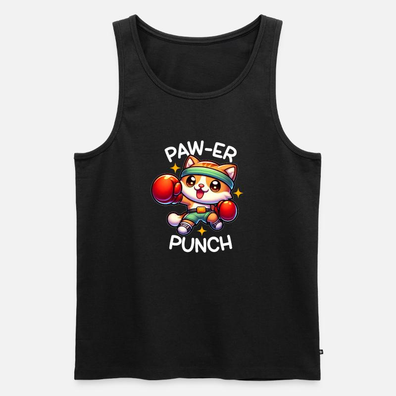Boxerkatze - Männer Premium Bio Tank Top - Schwarz