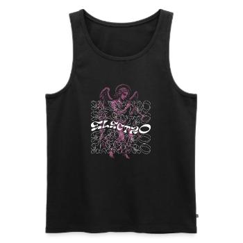 Electronic music with Heavenly Angel design - Men's Premium Organic Tank Top - black - Front - AI Model Male 178 light (178cm)