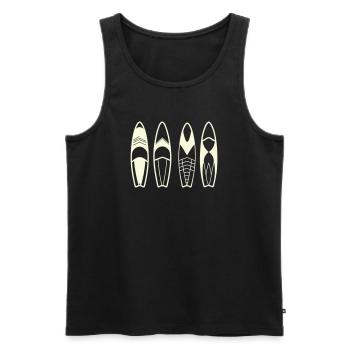 Minimalistische abstrakte Surfbretter - Männer Premium Bio Tank Top - Schwarz - Vorne - Michal (187cm)