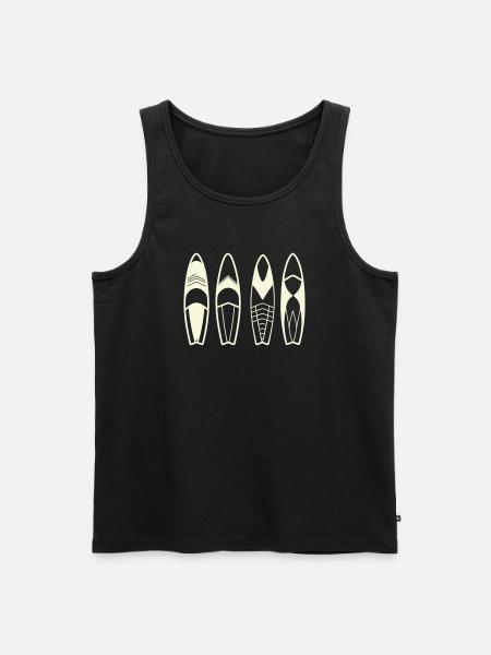 Minimalistische abstrakte Surfbretter - Männer Premium Bio Tank Top - Schwarz