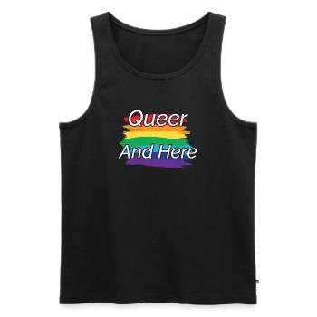 Queer Pride Regenbogen Design - Männer Premium Bio Tank Top - Schwarz - Vorne - AI Model Male 178 light (178cm)