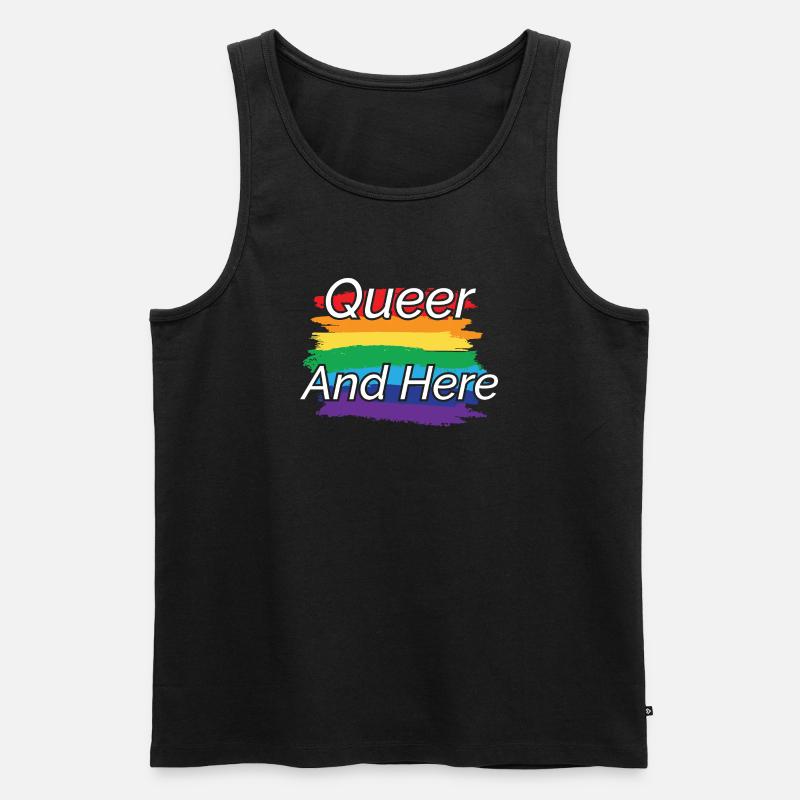 Queer Pride Regenbogen Design - Männer Premium Bio Tank Top - Schwarz