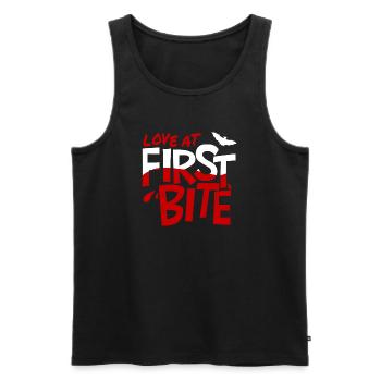 Liebe auf den ersten Biss - Männer Premium Bio Tank Top - Schwarz - Vorne - Michal (187cm)