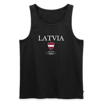 Latvian pride, minimalist sleek design - Men's Premium Organic Tank Top - black - Front - AI Model Male 178 light (178cm)