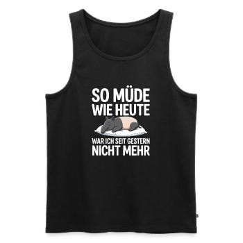 So müde wie heute Tapir Schlafshirt Geschenk - Männer Premium Bio Tank Top - Schwarz - Vorne - AI Model Male 178 light (178cm)