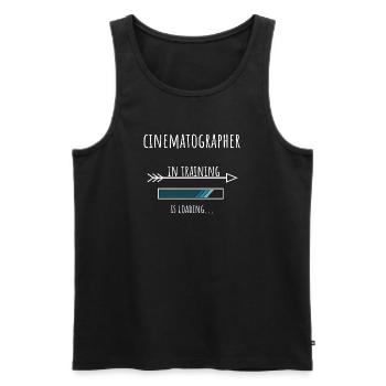 Geschenk Beruf Ausbildung Kameramann - Männer Premium Bio Tank Top - Schwarz - Vorne - Michal (187cm)