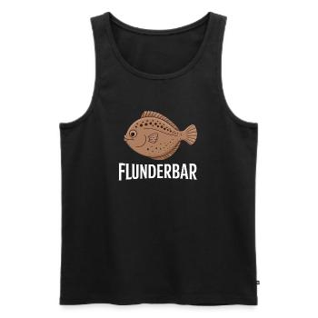  Flunderbar Lustiger Flunder Wortspiel Für Angler - Männer Premium Bio Tank Top - Schwarz - Vorne - Michal (187cm)