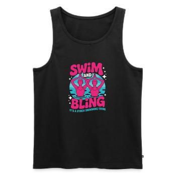 Synchronschwimmen Kunstschwimmen Wassersport - Männer Premium Bio Tank Top - Schwarz - Vorne - AI Model Male 178 light (178cm)