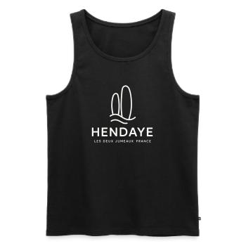Motif Nature hendaye - Débardeur bio Premium Homme - noir - Devant - Michal (187cm)