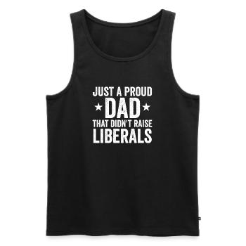 Only a proud father who did not raise any liberals - Men's Premium Organic Tank Top - black - Front - AI Model Male 178 light (178cm)