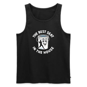 Der beste Platz im Haus Bucket Dad Baseball Dad - Männer Premium Bio Tank Top - Schwarz - Vorne - AI Model Male 178 light (178cm)