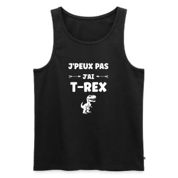 T-Rex-Humor: Ich kann keinen T-Rex haben - Männer Premium Bio Tank Top - Schwarz - Vorne - Michal (187cm)