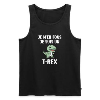 T-Rex Crazy Christmas - Men's Premium Organic Tank Top - black - Front - Michal (187cm)