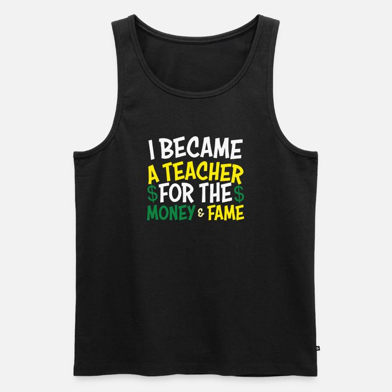 Abschlussmotto Lehrer Berufsprägend - Männer Premium Bio Tank Top - Schwarz