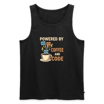 Programmer Coffee Motif Design - Men's Premium Organic Tank Top - black - Front - Michal (187cm)