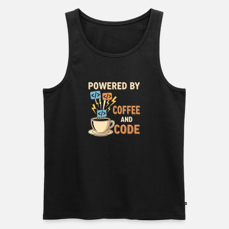 Programmierer Kaffee Motiv Design - Männer Premium Bio Tank Top - Schwarz
