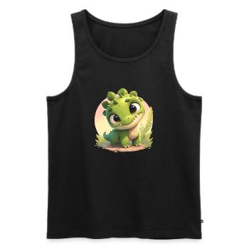Dino Dinosaure Dinosaure - Débardeur bio Premium Homme - noir - Devant - Michal (187cm)