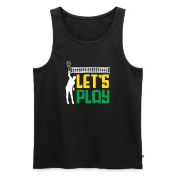 Tennis Player Let's Play Tennis - Men's Premium Organic Tank Top - black - Front - Michal (187cm)