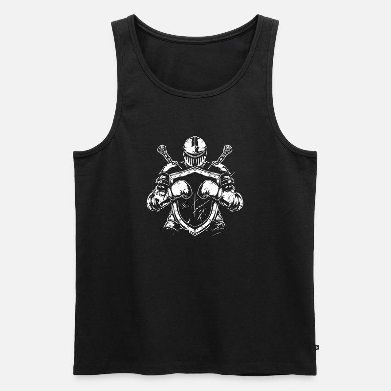 Guerrier avec bouclier et épée - Débardeur bio Premium Homme - noir