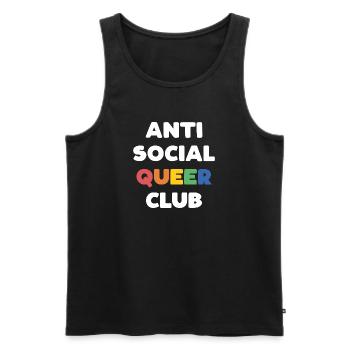LGBTQ - Anti Social Queer Club - Men's Premium Organic Tank Top - black - Front - Michal (187cm)