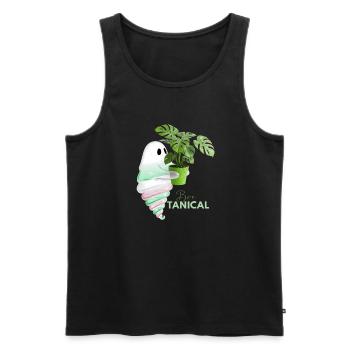 Tropischer Monstera und Glossy Zapfen - Männer Premium Bio Tank Top - Schwarz - Vorne - Michal (187cm)